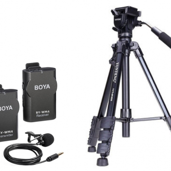 Combo chân máy + Bộ micro wireless không dây